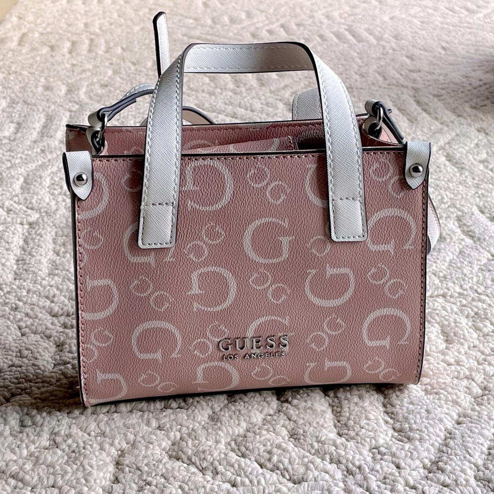 GUESS OAK PARK LOGO DETAILED TOTE MINI BAG